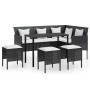 L-förmige Sofagarnitur 5 Stück synthetische Rattankissen schwarz von vidaXL, Gartensets - Ref: Foro24-318578, Preis: 346,00 €...