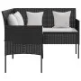 L-shaped sofa set, 5 pieces, with black synthetic rattan cushions. by vidaXL, Garden sets - Ref: Foro24-318578, Price: 340,54...