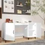 Schreibtisch aus glänzendem weißem Sperrholz 140x50x75 cm von vidaXL, Schreibtische - Ref: Foro24-812777, Preis: 119,12 €, Ra...