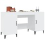 Escritorio madera contrachapada blanco brillante 140x50x75 cm