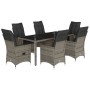 Set comedor jardín 7 pzas y cojines ratán sintético gris de , Conjuntos de jardín - Ref: Foro24-3276741, Precio: 799,34 €, De...