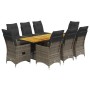 Set comedor jardín 9 pzas y cojines ratán sintético gris von , Gartensets - Ref: Foro24-3276734, Preis: 1,00 €, Rabatt: %
