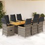Set comedor jardín 9 pzas y cojines ratán sintético gris de , Conjuntos de jardín - Ref: Foro24-3276853, Precio: 1,00 €