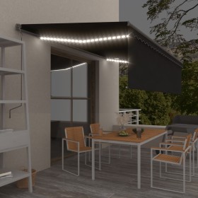 Toldo automático persiana LED sensor viento gris antracita 5x3m von , Markisen - Ref: Foro24-3069474, Preis: 544,84 €, Rabatt: %