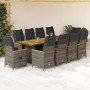 Set de mesa y sillas de jardín 11 pzas y cojines ratán PE gris by , Garden sets - Ref: Foro24-3277254, Price: 1,00 €, Discoun...