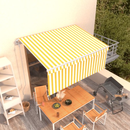 Toldo automático retráctil con persiana amarillo blanco 3x2,5m de , Toldos - Ref: Foro24-3069268, Precio: 291,73 €, Descuento: %
