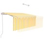 Toldo automático retráctil con persiana amarillo blanco 3x2,5m de , Toldos - Ref: Foro24-3069268, Precio: 291,73 €, Descuento: %