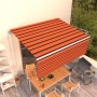 Toldo retráctil automático con persiana naranja/marrón 4,5x3 m
