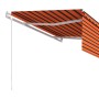 Toldo retráctil automático con persiana naranja/marrón 4,5x3 m