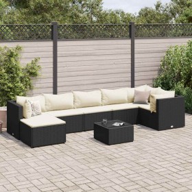 Set de muebles de jardín 8 pzas y cojines ratán sintético negro by , Garden sets - Ref: Foro24-3308232, Price: 587,21 €, Disc...