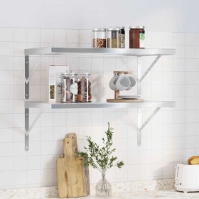 Estantes de pared 2 uds acero inoxidable plateado 75x40 cm by , Shelves and shelves - Ref: Foro24-3214505, Price: 66,39 €, Di...