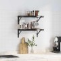 Estantes de pared 2 uds acero inoxidable negro 50x30 cm by , Shelves and shelves - Ref: Foro24-3214518, Price: 61,50 €, Disco...