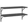 Estantes de pared 2 uds acero inoxidable negro 100x40 cm by , Shelves and shelves - Ref: Foro24-3214511, Price: 80,59 €, Disc...