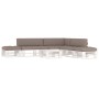 Muebles de palés 6 pzas y cojines madera pino impregnada blanco by , Garden sets - Ref: Foro24-3066861, Price: 648,92 €, Disc...
