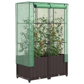 Arriate con cubierta invernadero aspecto ratán 80x40x138 cm de , Maceteros y jardineras - Ref: Foro24-4015800, Precio: 68,45 ...