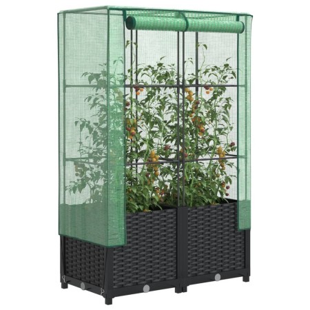 Arriate con cubierta invernadero aspecto ratán 80x40x138 cm | Foro24.es | Tu tienda online para hogar, jardín y más Foro24.es
