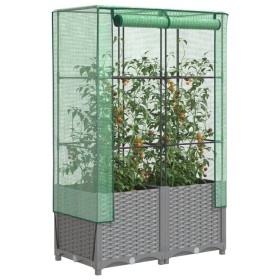 Arriate con cubierta invernadero aspecto ratán 80x40x138 cm by , Pots and planters - Ref: Foro24-4015856, Price: 68,11 €, Dis...