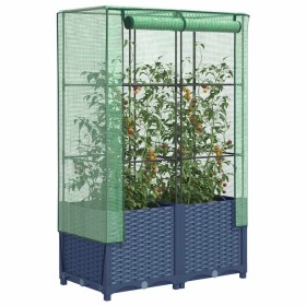 Arriate con cubierta invernadero aspecto ratán 80x40x138 cm by , Pots and planters - Ref: Foro24-4015828, Price: 68,11 €, Dis...