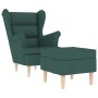 Sillón con reposapiés tela verde oscuro | Foro24.es | Tu tienda online para hogar, jardín y más Foro24.es