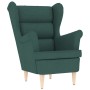 Sillón con reposapiés tela verde oscuro | Foro24.es | Tu tienda online para hogar, jardín y más Foro24.es