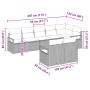 Conjunto de sofá de jardín 8 pcs Marrón Poliratán