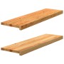 Peldaños de escalera 2 uds madera maciza roble marrón claro by , Stair mats - Ref: Foro24-3283786, Price: 77,29 €, Discount: %