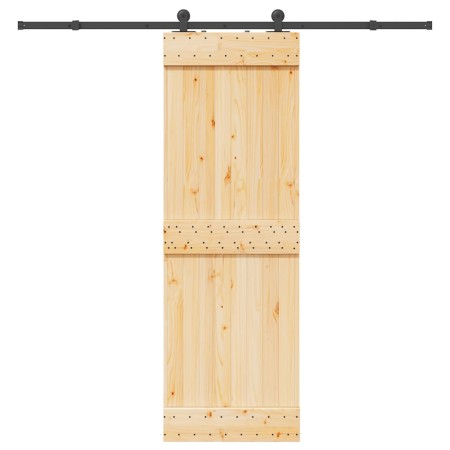 Puerta corredera con herrajes madera maciza de pino 70x210 cm by , Doors - Ref: Foro24-3332670, Price: 160,92 €, Discount: %