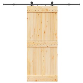 Puerta corredera con herrajes madera maciza de pino 85x210 cm by , Doors - Ref: Foro24-3332672, Price: 166,90 €, Discount: %