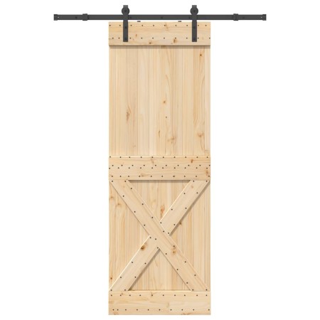 Puerta corredera con herrajes madera maciza de pino 80x210 cm by , Doors - Ref: Foro24-3332749, Price: 175,58 €, Discount: %