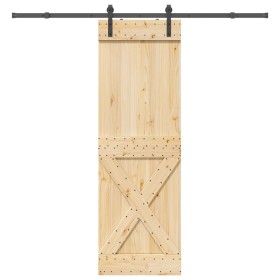 Puerta corredera con herrajes madera maciza de pino 70x210 cm by , Doors - Ref: Foro24-3332754, Price: 170,03 €, Discount: %