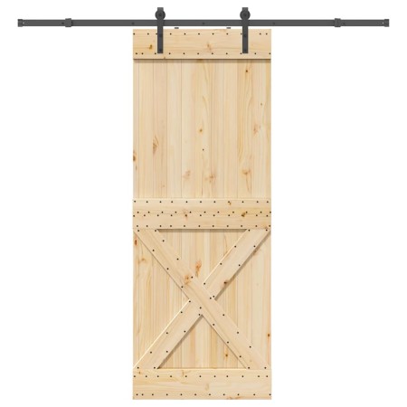Puerta corredera con herrajes madera maciza de pino 85x210 cm by , Doors - Ref: Foro24-3332756, Price: 194,22 €, Discount: %