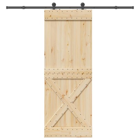 Puerta corredera con herrajes madera maciza de pino 85x210 cm von , Türen - Ref: Foro24-3332768, Preis: 193,72 €, Rabatt: %