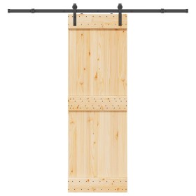 Puerta corredera con herrajes madera maciza de