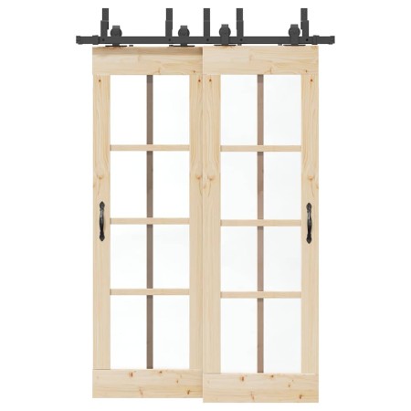 Kit de herrajes para puertas correderas acero negro 152,5 cm by , Door items - Ref: Foro24-3295731, Price: 129,52 €, Discount: %
