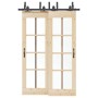 Kit de herrajes para puertas correderas acero negro 152,5 cm by , Door items - Ref: Foro24-3295731, Price: 129,52 €, Discount: %