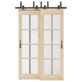 Kit de herrajes para puertas correderas acero negro 152,5 cm by , Door items - Ref: Foro24-3295727, Price: 119,66 €, Discount: %