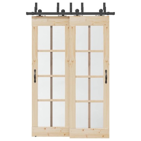 Kit de herrajes para puertas correderas acero negro 152,5 cm by , Door items - Ref: Foro24-3295727, Price: 119,66 €, Discount: %
