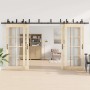 Kit de herrajes para puertas correderas acero negro 400 cm | Foro24.es | Tu tienda online para hogar, jardín y más Foro24.es