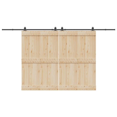 Kit de herrajes para puertas correderas acero negro 400 cm | Foro24.es | Tu tienda online para hogar, jardín y más Foro24.es