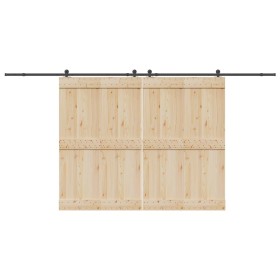 Kit de herrajes para puertas correderas acero negro 427 cm