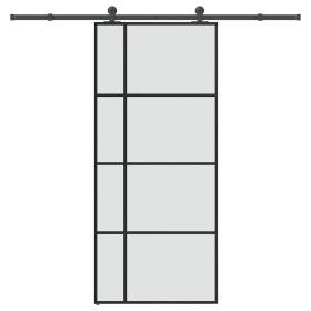 Puerta corredera con set herrajes vidrio ESG aluminio 90x205 cm by , Doors for the home - Ref: Foro24-3332920, Price: 278,49 ...