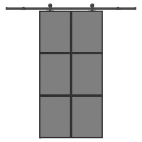 Puerta corredera set herrajes vidrio templado aluminio by , Doors for the home - Ref: Foro24-3332988, Price: 310,32 €, Discou...
