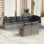Conjunto de sofá de jardín 8 pcs Gris Poliratán