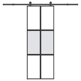 Puerta corredera set herrajes vidrio templado