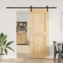 Puerta corredera con herrajes madera maciza de pino 90x210 cm by , Doors - Ref: Foro24-3332709, Price: 202,37 €, Discount: %