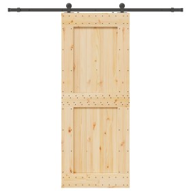 Puerta corredera con herrajes madera maciza de