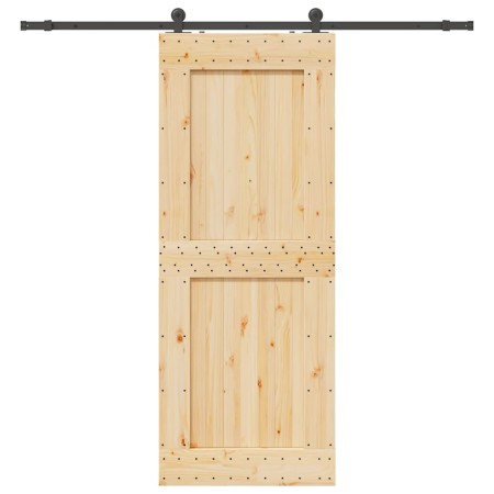 Puerta corredera con herrajes madera maciza de pino 90x210 cm by , Doors - Ref: Foro24-3332721, Price: 201,85 €, Discount: %