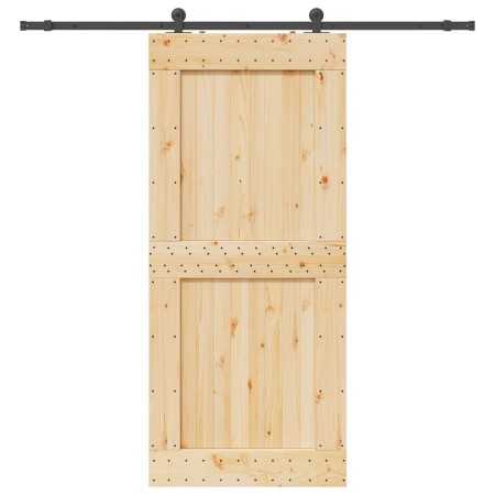 Puerta corredera con herrajes madera maciza de pino 100x210 cm von , Türen - Ref: Foro24-3332723, Preis: 219,65 €, Rabatt: %