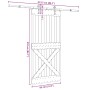 Puerta corredera con herrajes madera maciza de pino 95x210 cm by , Doors - Ref: Foro24-3332794, Price: 221,51 €, Discount: %