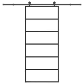 Puerta corredera con set herrajes vidrio ESG aluminio 90x205 cm by , Doors for the home - Ref: Foro24-3332831, Price: 212,73 ...